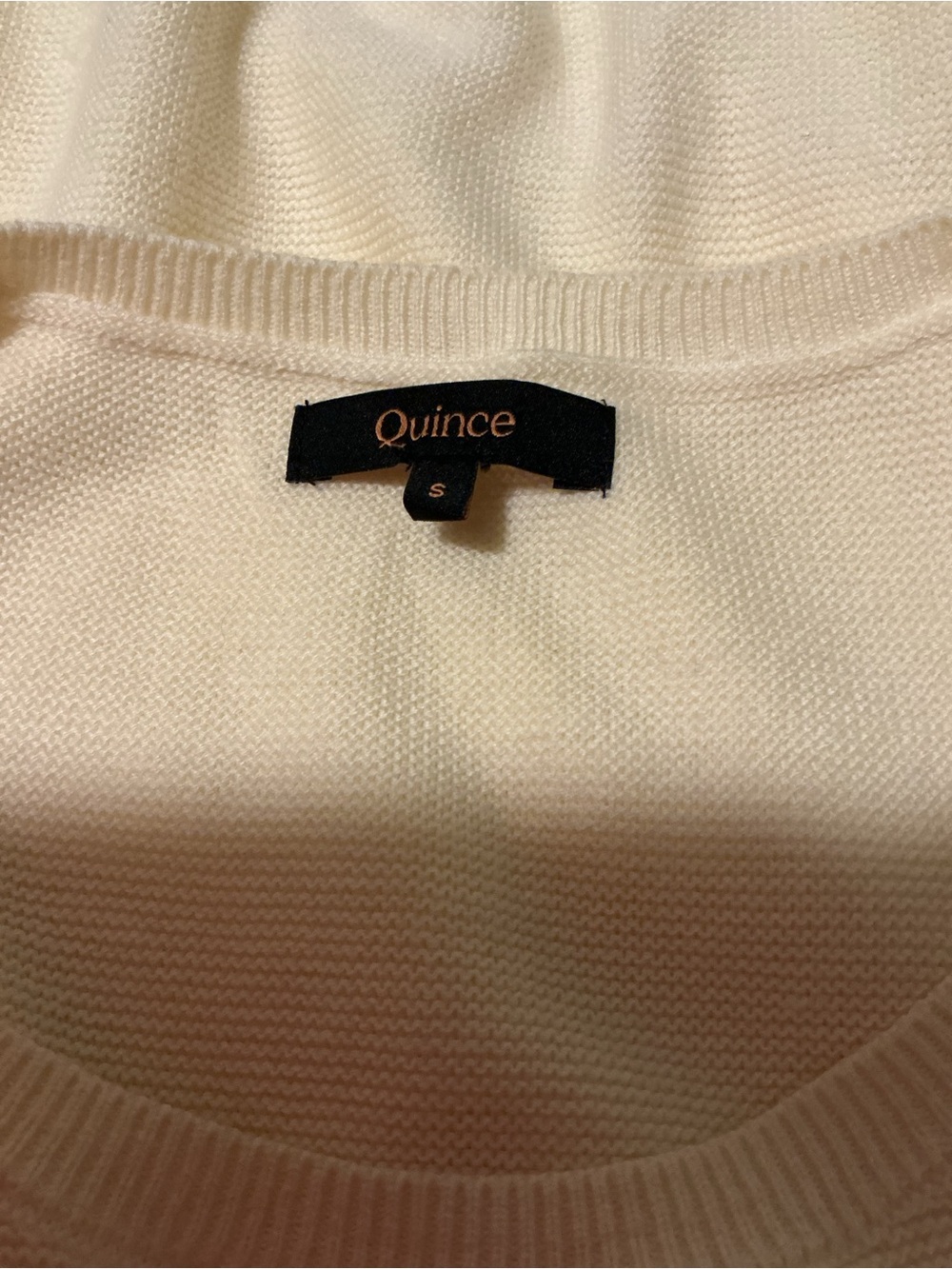 Quince Cream Short Sleeve Crewneck Sweater Top - Picture 8 of 12